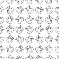 Baby hippo pattern , illustration, vector on white background