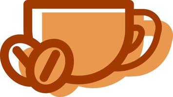 Cup of hot coffee, illustration, vector on a white background