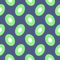 Sliced kiwi , seamless pattern on a blue background. vector