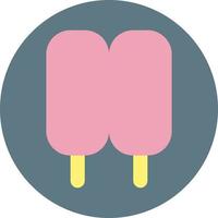 Two strawberry ice creams on stick, illustration, on a white background. vector