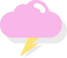 Thunder clouds, icon illustration, vector on white background