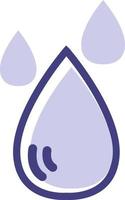 Blue rain drop, illustration, vector on white background.