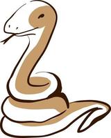 Snake drawing, illustration, vector on white background.