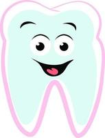 Happy tooth, illustration, vector on white background.