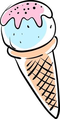 Ice cream draw, illustration, vector on white background.