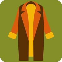 Autumn brown coat, illustration, vector on a white background.