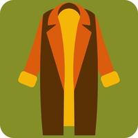 Autumn brown coat, illustration, vector on a white background.