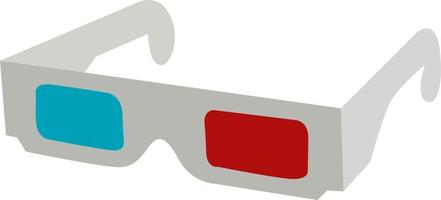 3D glasses, illustration, vector on white background.