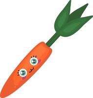 Cute orange carrot with a face,illustration,vector on white background vector