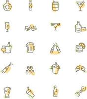 Drinks at the pub, illustration, vector on a white background.