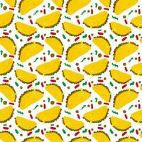 Taco wallpaper, illustration, vector on white background.