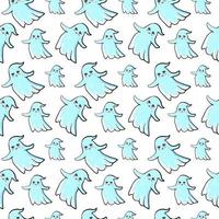 Ghosts pattern, illustration, vector on white background.