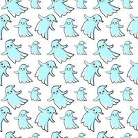 Ghosts pattern, illustration, vector on white background.