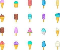 Refreshing ice cream, illustration, vector on a white background.