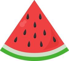 Watermelon piece, illustration, vector on white background.