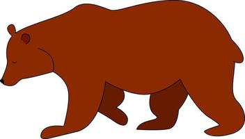 Brown bear, illustration, vector on white background.