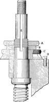 Shaper Clamp Micrometer Scale vintage illustration. vector