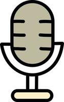 Old microphone, illustration, vector on a white background.