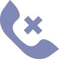 Ignored call, icon illustration, vector on white background