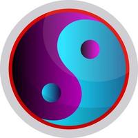 colorido símbolo de la religión del taoísmo ilustración vectorial sobre un fondo blanco vector