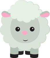 Cute little sheep, illustration, vector on white background.