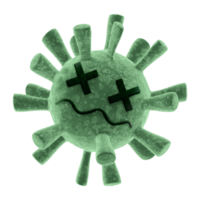 Virus monster mascot death face isolated
