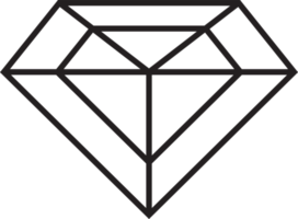 illustration abstraite du logo diamant dans un style branché et minimaliste png