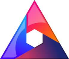 Abstract pyramid triangle logo illustration in trendy and minimal style png