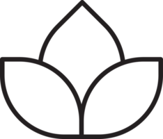 ilustración abstracta del logotipo de la flor de tres pétalos en un estilo moderno y minimalista png