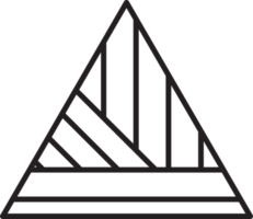 Abstract pyramid triangle logo illustration in trendy and minimal style png