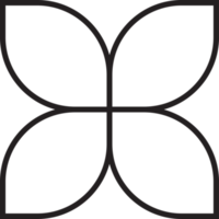 ilustración abstracta del logotipo de la flor de cuatro pétalos en un estilo moderno y minimalista png