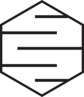illustration abstraite du logo de la ligne hexagonale dans un style branché et minimal png