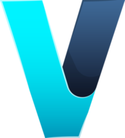 Abstract letter V logo illustration in trendy and minimal style png