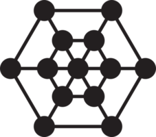 logotipo abstrato do hexágono e ilustração de conexão em estilo moderno e minimalista png