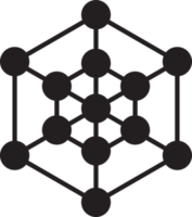 logotipo hexagonal abstracto e ilustración de conexión en un estilo moderno y minimalista png