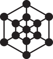 logotipo abstrato do hexágono e ilustração de conexão em estilo moderno e minimalista png