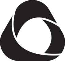 logo abstrait triangle et cercle dans un style branché et minimaliste png