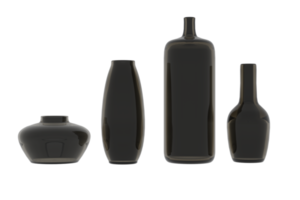 Various tinted glass vases without background 3d render. png