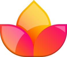 illustration abstraite du logo de la fleur à trois pétales dans un style branché et minimal png