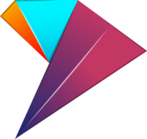 ilustração abstrata do logotipo do triângulo dobrado em estilo moderno e minimalista png