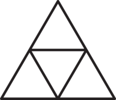 Abstract pyramid triangle logo illustration in trendy and minimal style png