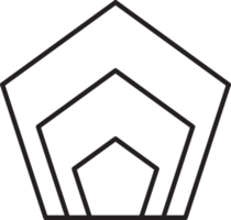 illustration abstraite du logo du pentagone dans un style branché et minimaliste png