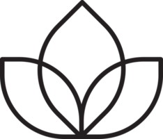 ilustração abstrata do logotipo da flor de três pétalas em estilo moderno e minimalista png