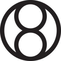 Abstract number eight logo and circle illustration in trendy and minimal style png