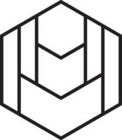 ilustração abstrata do logotipo do hexágono em estilo moderno e minimalista png