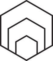 Abstract hexagon logo illustration in trendy and minimal style png