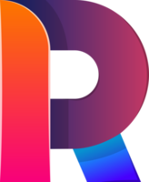 Abstract letter R logo illustration in trendy and minimal style png