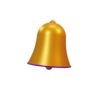 Representación 3d de una campana o campana dorada png
