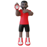 atleta 3d con cronómetro png