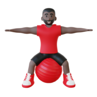 Illustration 3D d'un mec faisant une pose de yoga png